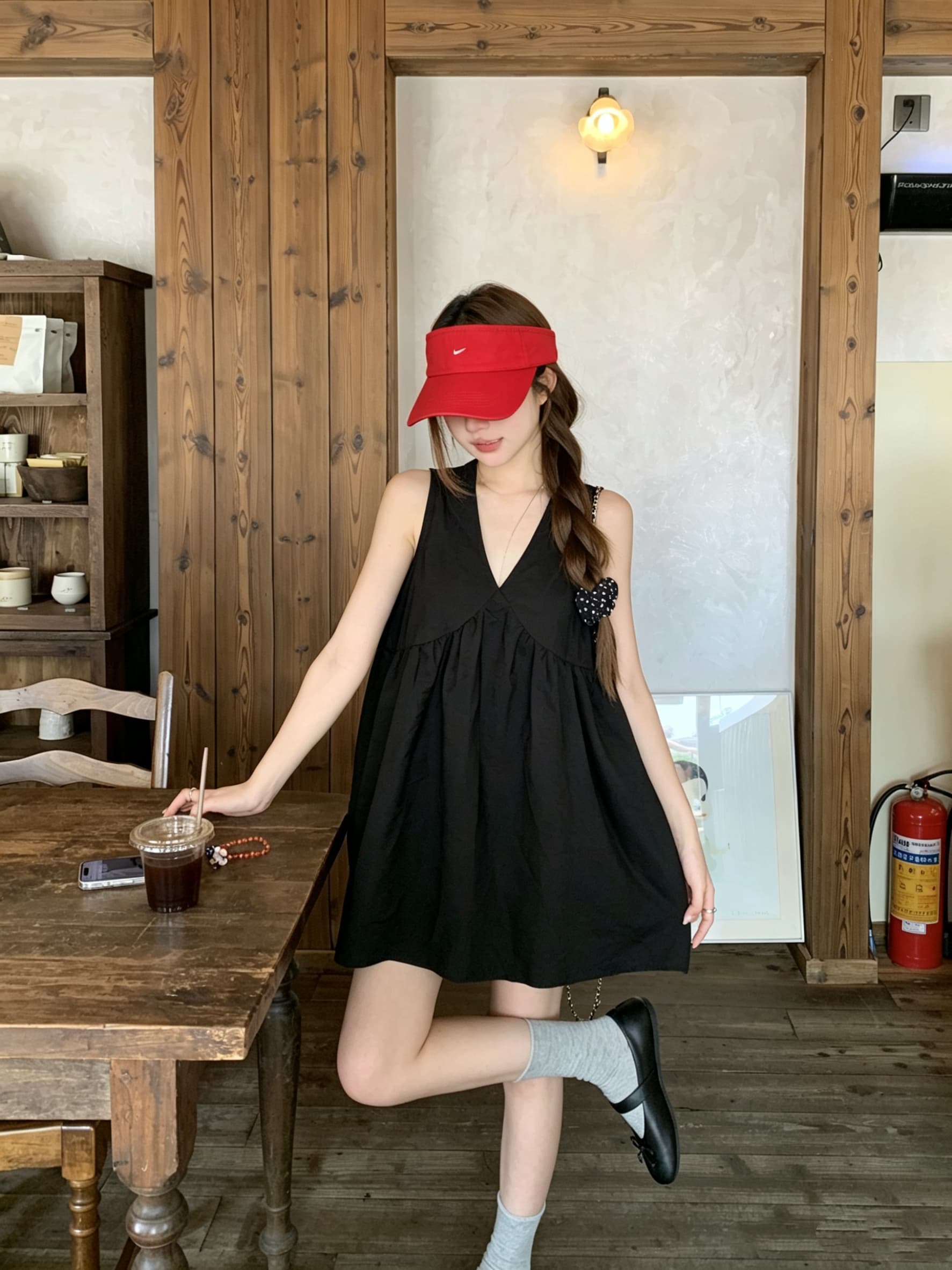 정가 실사 프랑스식 레트로 깊은 V 넥 민소매 캐미솔 여름 오래된 돈 바람 루즈핏 슬림해 보이는 캐주얼 맨위 상세 이미지 14