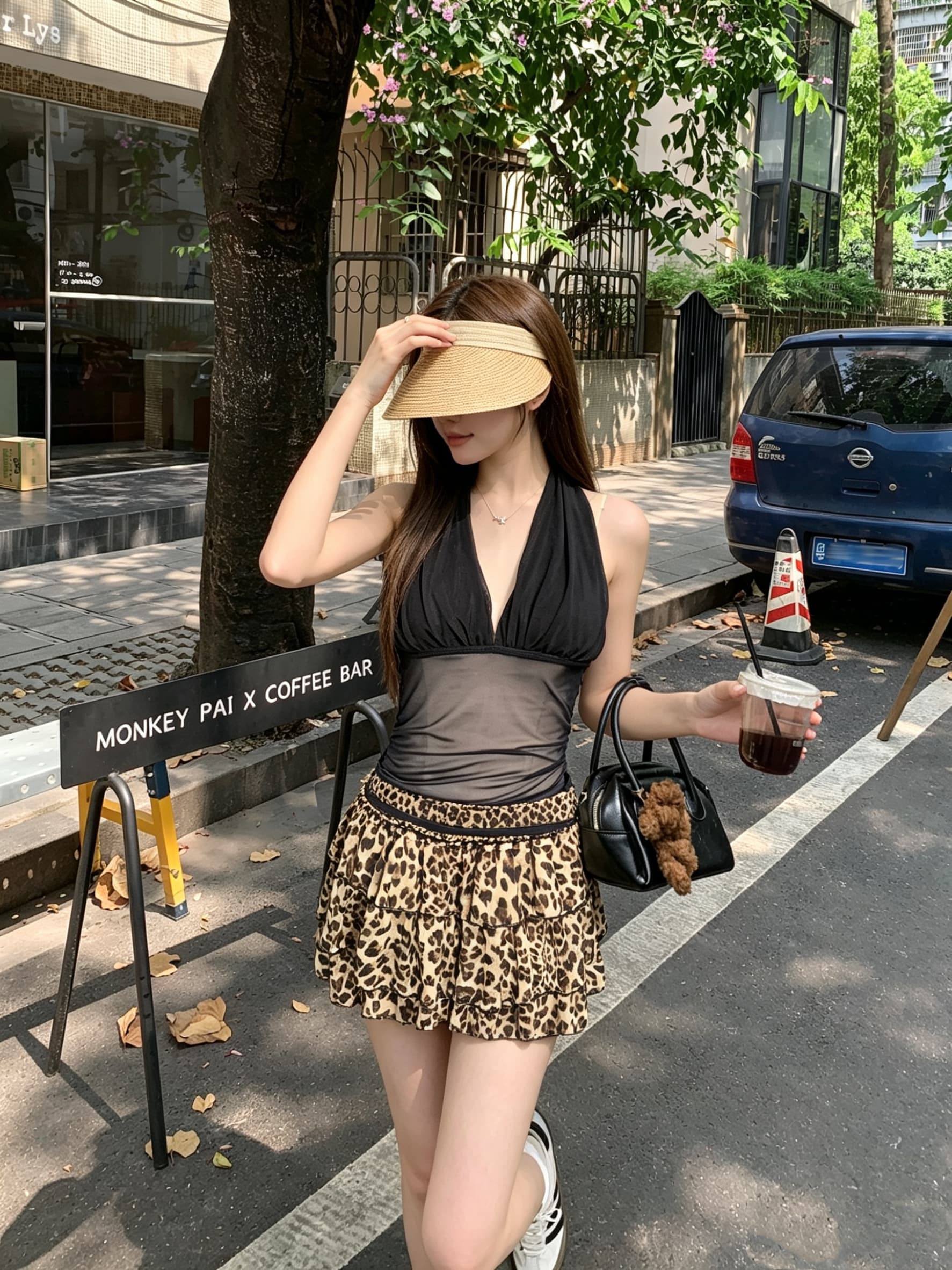 정가 실사 행침 목 캐미솔 핫걸 섹시함 디자인 센스 펌프 Pleat 허리 수축 디스플레이 슬림 폭탄 망사 맨위 상세 이미지 4
