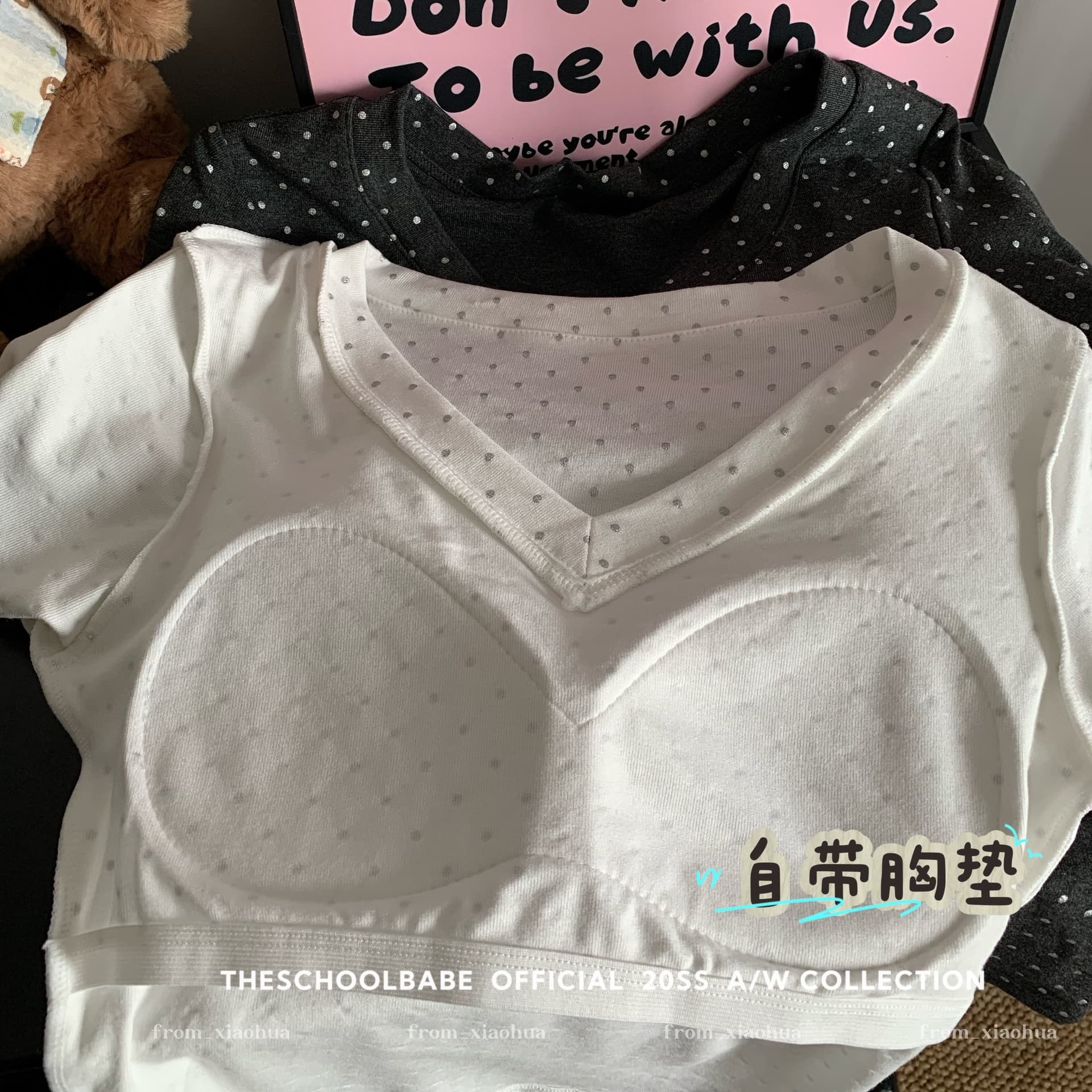 정가 실사 아메리칸 레트로 디자인 센스 V넥 핫픽스 반팔 티셔츠 여성 여름 새로운 몸매 가꾸기 맨위 이미지 5