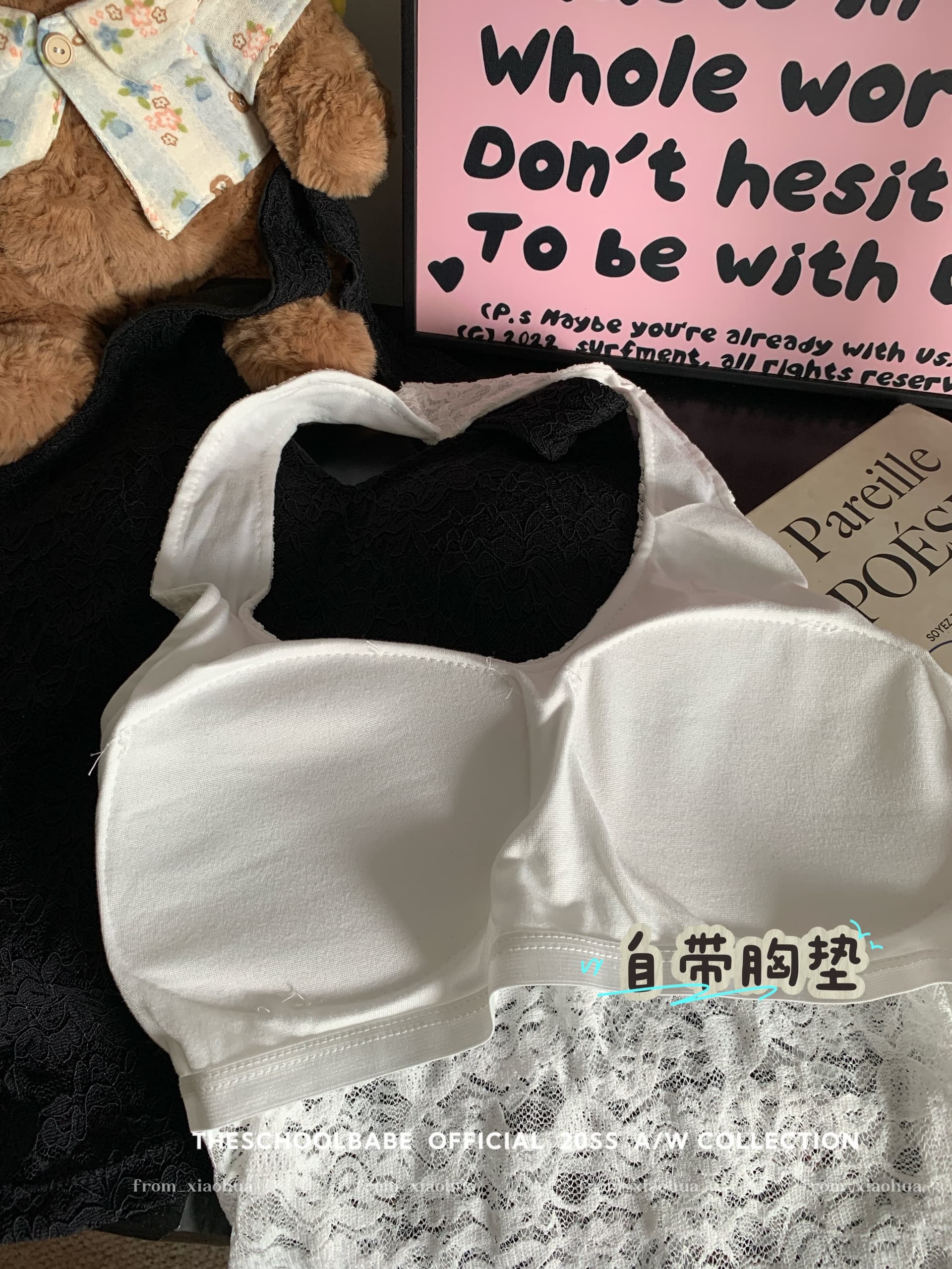 정가 실사 달콤함 순수한 욕망 핫걸 레이스 V넥 행침 목 디자인 센스 조끼 홀로우 아웃 섹시함 백리스 상세 이미지 5