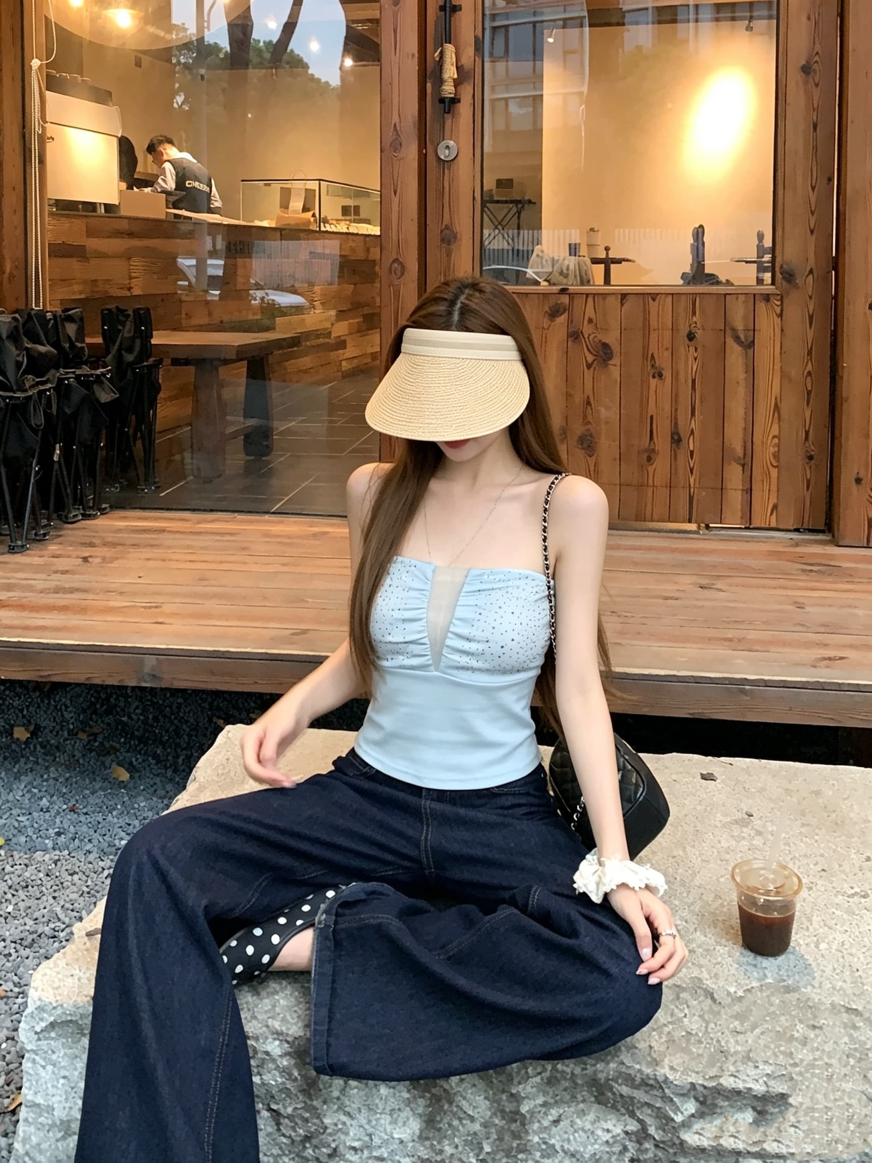 정가 실사 핫걸 바람 디자인 센스 핫픽스 몸매 가꾸기 튜브탑 조끼 여성 의류 패션 다용도 쇼트 스타일 맨위 상세 이미지 8