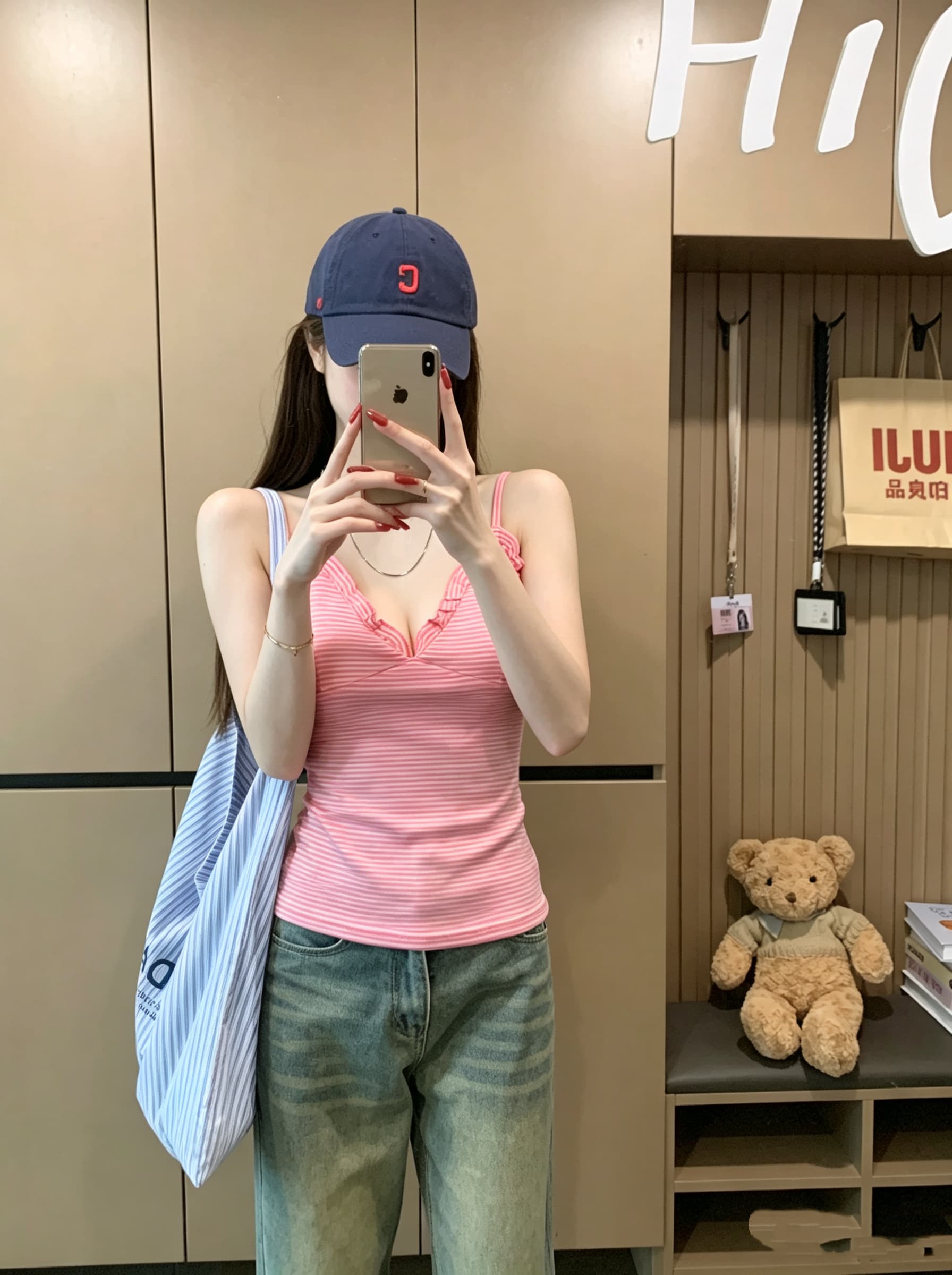 정가 실사 프릴 스트라이프 캐미솔 벨트 가슴 패드 몸매 가꾸기 슬림해 보이는 인사이드 가져 가라. 외출용 핫걸 바람 맨위 상세 이미지 2