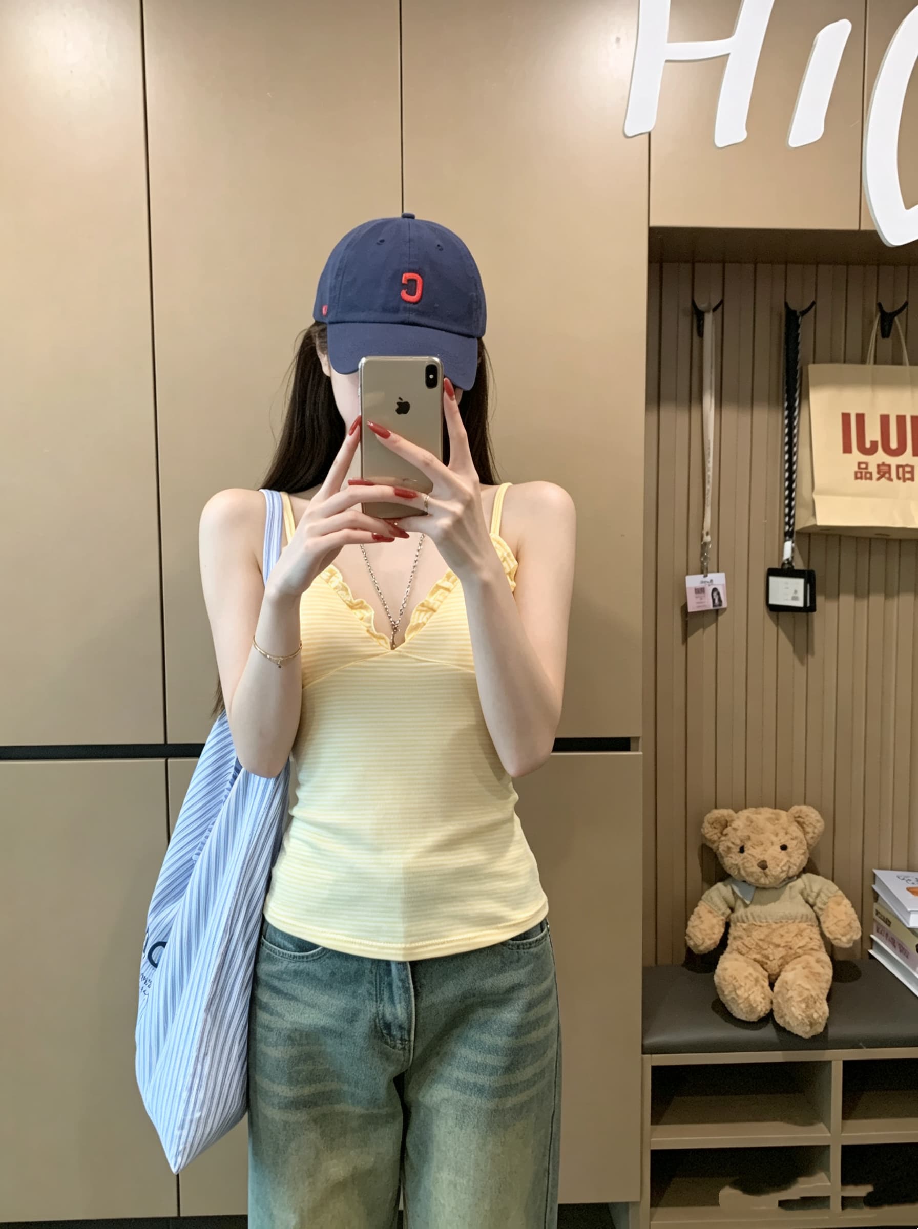 정가 실사 프릴 스트라이프 캐미솔 벨트 가슴 패드 몸매 가꾸기 슬림해 보이는 인사이드 가져 가라. 외출용 핫걸 바람 맨위 상세 이미지 9