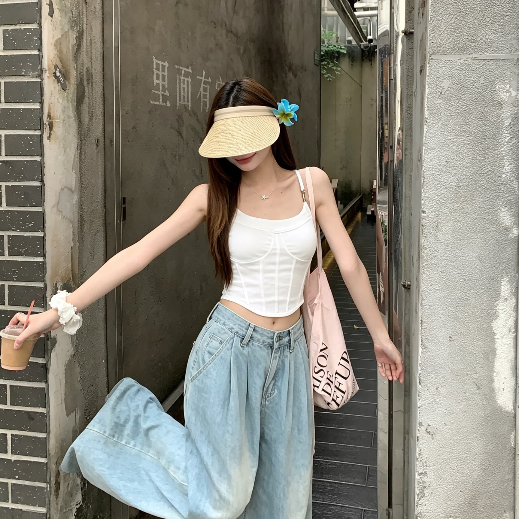 실사 정가 여름 개성 디자인 섹시함 핫걸 몸매 가꾸기 쇼트 스타일 외출용 캐미솔 이미지 5