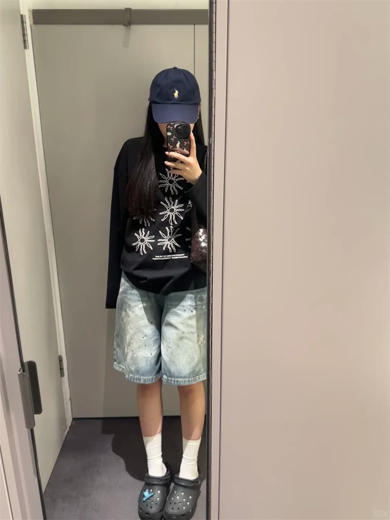 아메리칸 높음 거리 레트로 자수 청바지 여성 봄 새로운 핫걸 루즈핏 도루 센스 바닥 청소 바지 다용도 와이드 레그 팬츠 상세 이미지 2