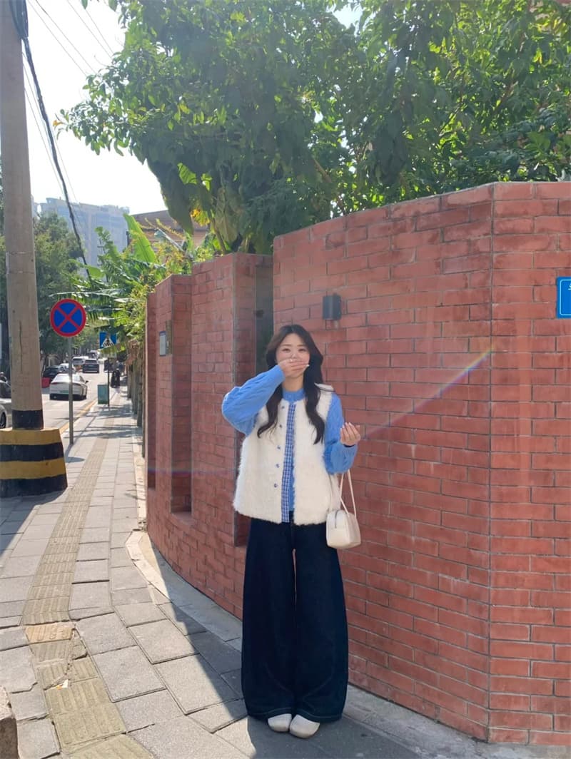 어두운 색 미니멀리즘 넓은 다리 청바지 여성 2026 봄 키 큰 남자 폭발 느긋한 바람 루즈핏 출퇴근 스트레이트 와이드 레그 팬츠 상세 이미지 4