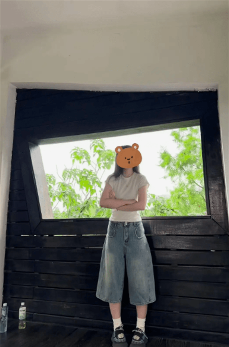아메리칸 레트로 대나무 마디 곡물 7 점 청바지 여성 여름 2026 새로운 이중 버튼 루즈핏 6 점 바지 반바지 상세 이미지 2