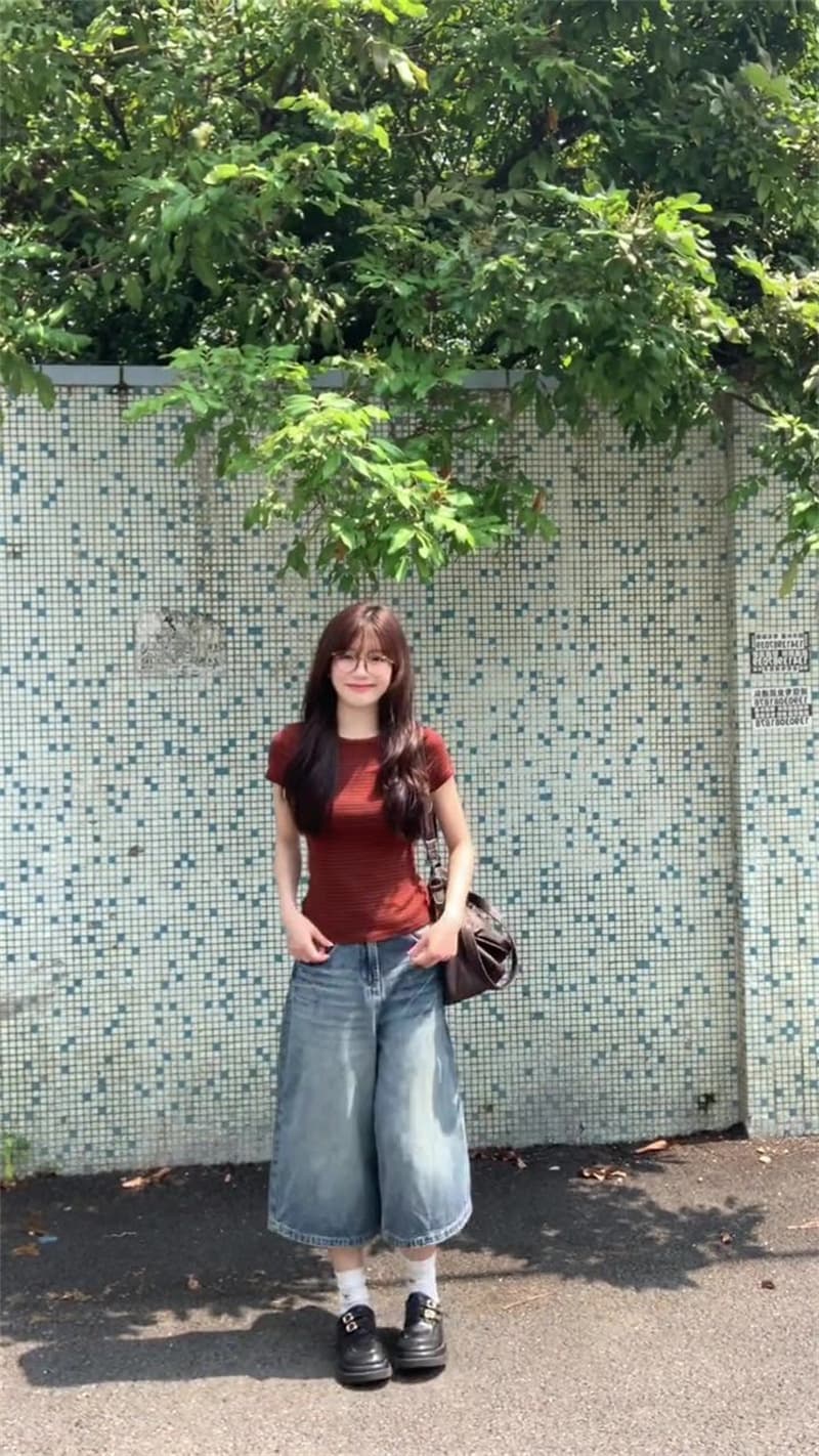 아메리칸 레트로 워싱 7 점 청바지 여성 여름 2026 새로운 하이웨이스트 루즈핏 넓은 다리 6 점 바지 반바지
