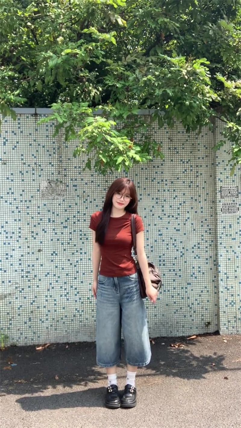 아메리칸 레트로 워싱 7 점 청바지 여성 여름 2026 새로운 하이웨이스트 루즈핏 넓은 다리 6 점 바지 반바지 이미지 3