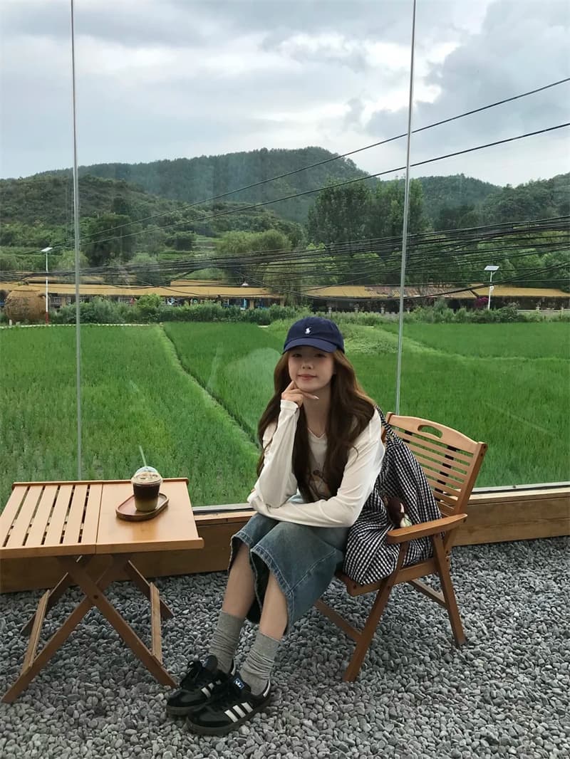 데님 반바지 여성 아메리칸 레트로 블루 번개 곡물 워싱 7부 바지 느슨함 센스 패션 다용도 바지 트렌디 상세 이미지 5