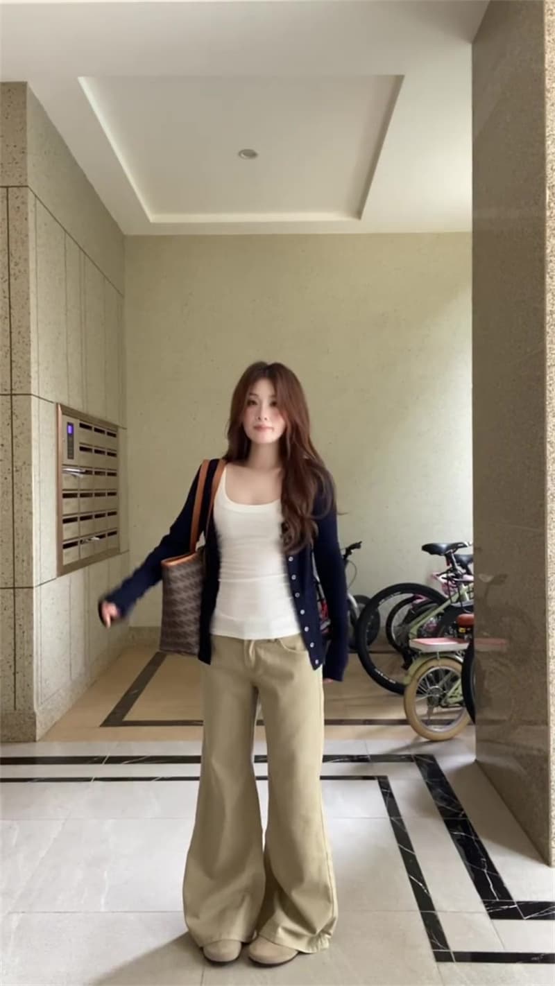 한국 스타일 거리 바람 다용도 부츠컷 청바지 여성 가을 새로운 레트로 워싱 캐주얼 슬림해 보이는 도루 센스 와이드 레그 팬츠 상세 이미지 3