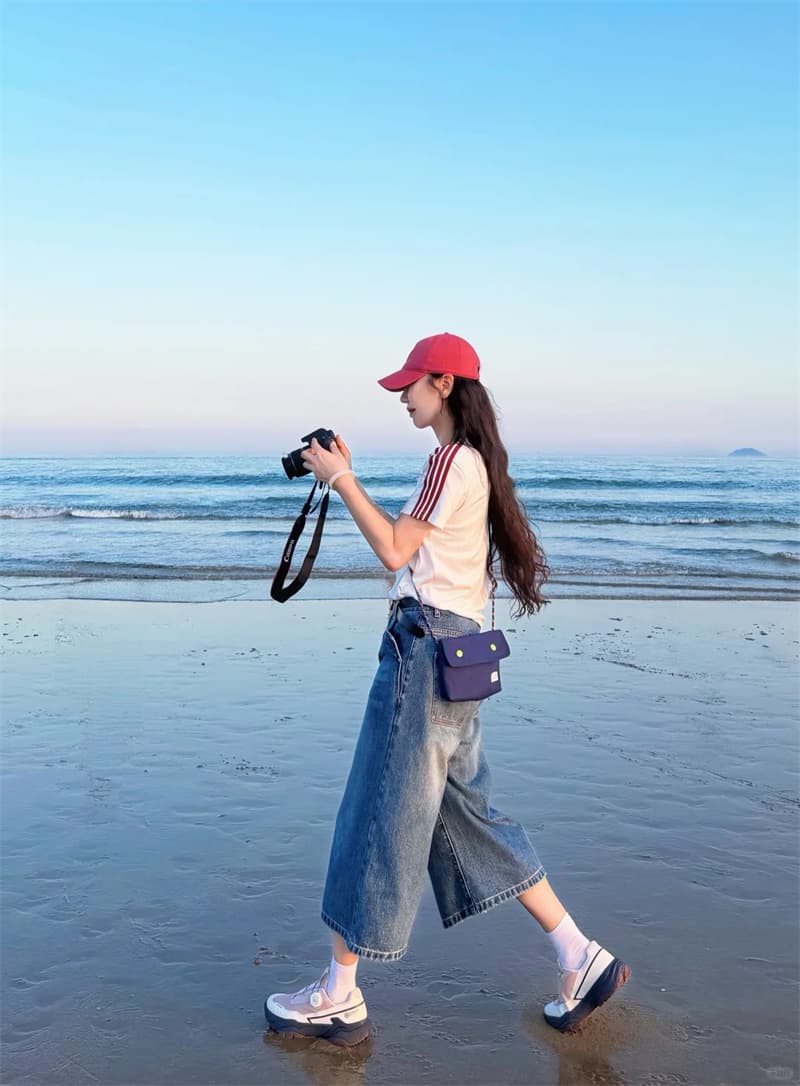 7 점 청바지 여성 가을 레트로 디자인 센스 높음 거리 와이드 레그 팬츠 지방 mm 표지 고기 슬림해 보이는 루즈핏 스트레이트 바지 이미지 3