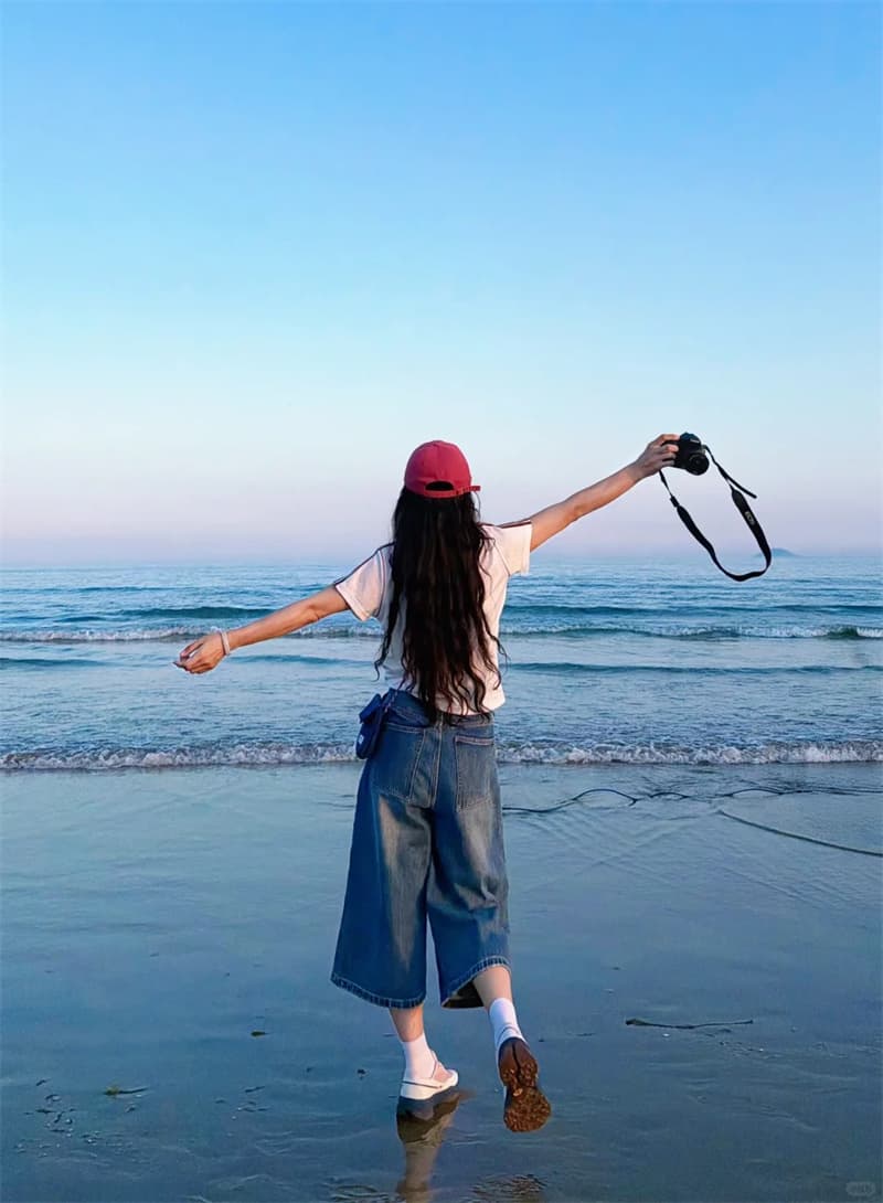 7 점 청바지 여성 가을 레트로 디자인 센스 높음 거리 와이드 레그 팬츠 지방 mm 표지 고기 슬림해 보이는 루즈핏 스트레이트 바지 이미지 2