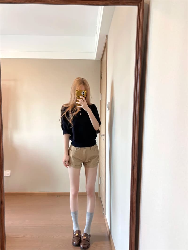 자이언트 잘 생긴 레트로 스타일 핫걸 볼륨 측면 타이트 스커트 데님 반바지 여성 2026 가을 새로운 뜨거운 바지 섹시함 얇은 스타일 상세 이미지 3