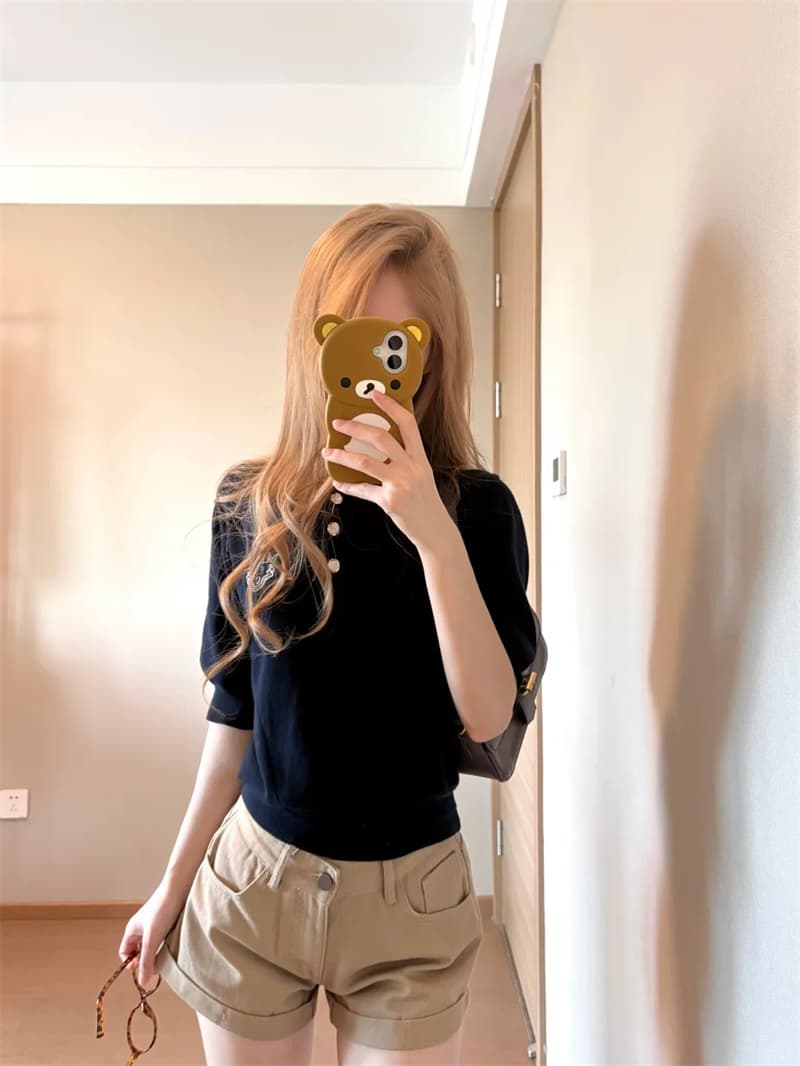 자이언트 잘 생긴 레트로 스타일 핫걸 볼륨 측면 타이트 스커트 데님 반바지 여성 2026 가을 새로운 뜨거운 바지 섹시함 얇은 스타일 상세 이미지 4