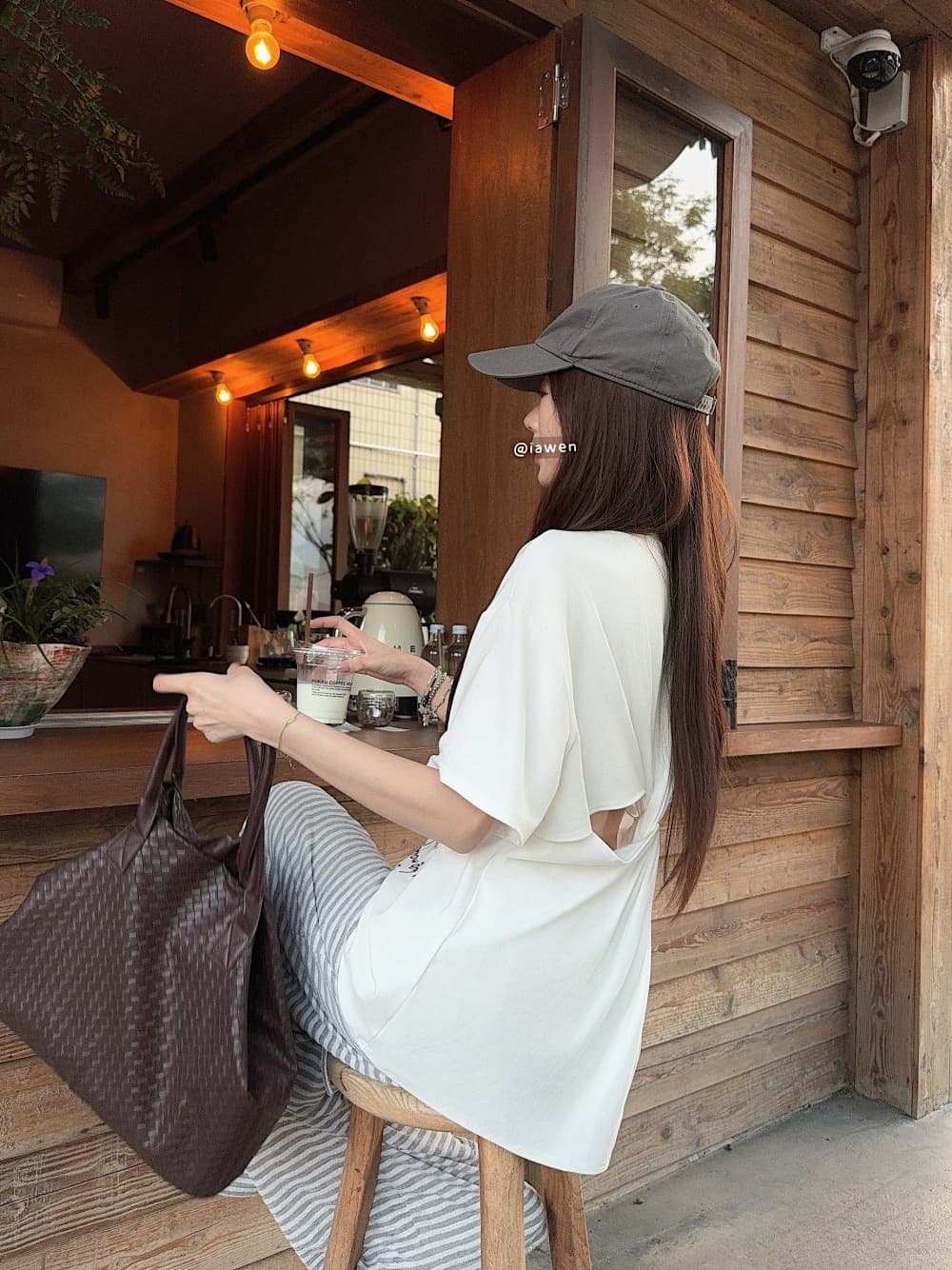 실사 정가 알파벳 프린트 티셔츠 여성 여름 루즈핏 디자인 홀로우 아웃 다용도 캐주얼 반팔 하이웨이스트 와이드 레그 팬츠 상세 이미지 11