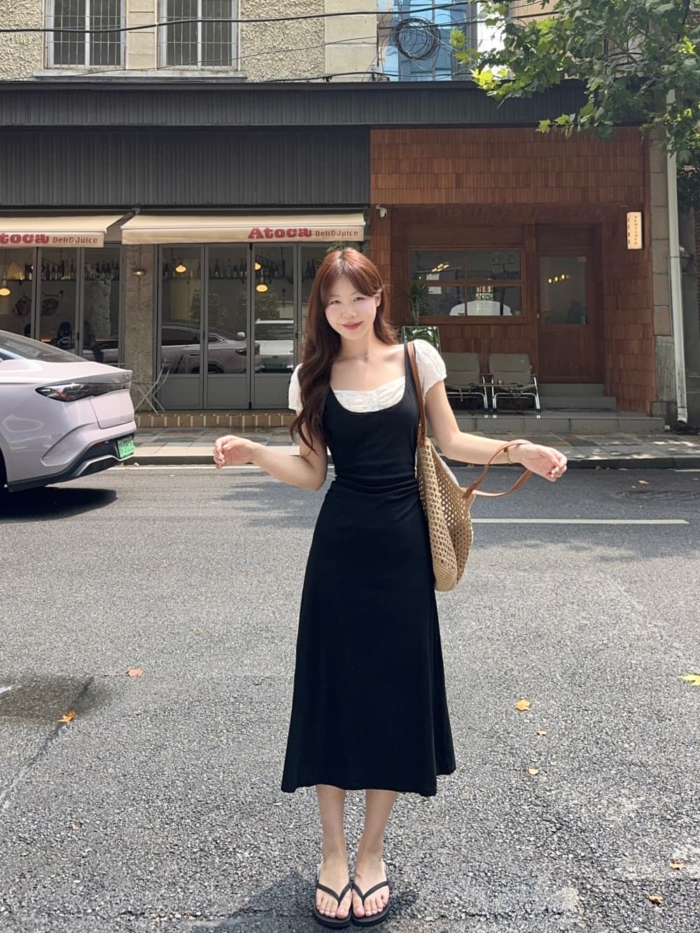 실사 정가 페이크 레이어드 패치워크 여성 드레스 새로운 여름 디자인 센스 작은 대중 허리 수축 슬림해 보이는 치마 상세 이미지 7
