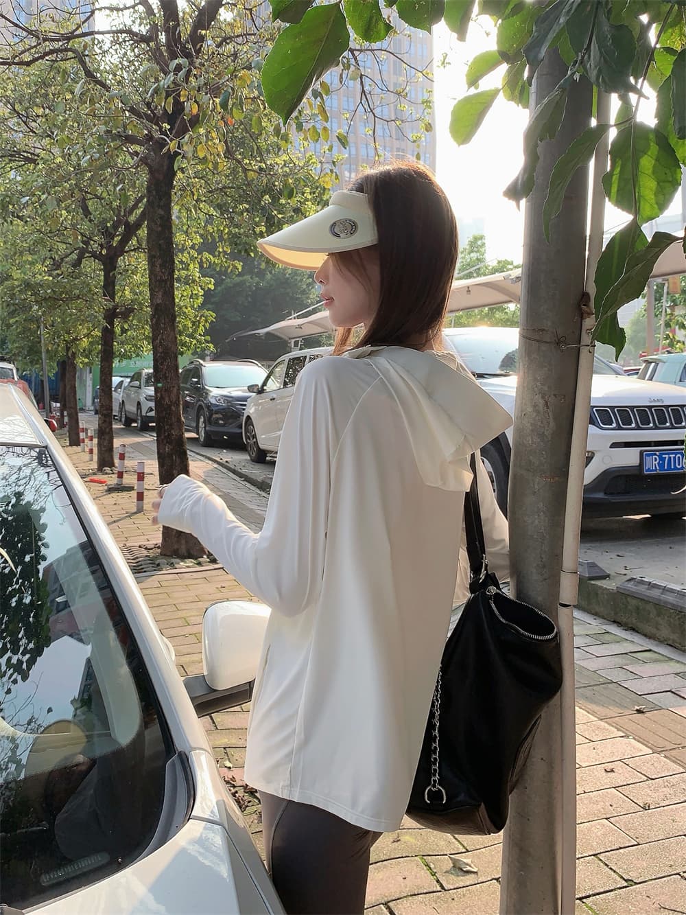 실사 정가 후드 자외선 차단 의류 여성 원본 실 종류 자외선 upf50 통기성 자외선 차단 복 카디건 코트 상세 이미지 3