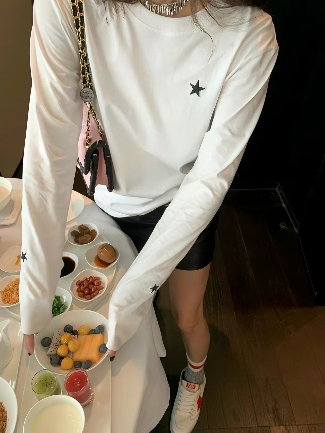 가을 겨울 수유 순면 긴팔 티셔츠 출산 후 달 마침표 슬림해 보이는 먹이주기 단색 프로 피부 만나는 맨위 상세 이미지 6