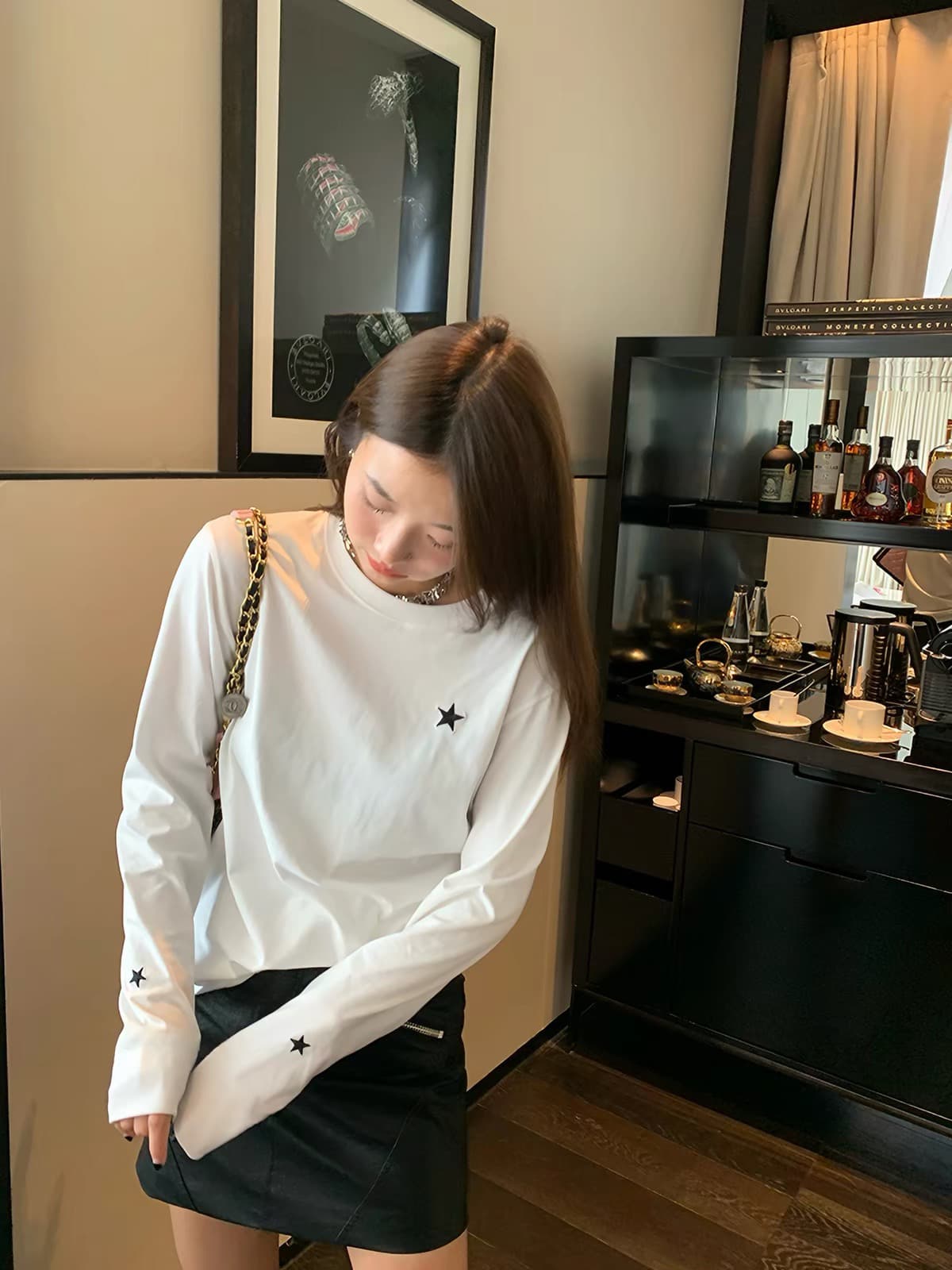 가을 겨울 수유 순면 긴팔 티셔츠 출산 후 달 마침표 슬림해 보이는 먹이주기 단색 프로 피부 만나는 맨위 상세 이미지 1
