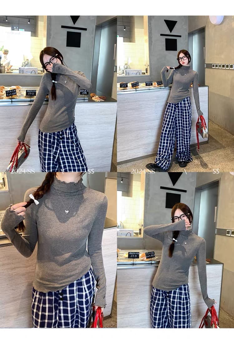 가을 겨울 새로운 수유 티셔츠 출산 후 달 마침표 프로 피부 부드러운 찹쌀 먹이주기 맨위 만나는 반하이넥 니트 스웨터 상세 이미지 1