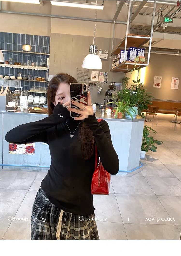 가을 겨울 새로운 수유 티셔츠 출산 후 달 마침표 프로 피부 부드러운 찹쌀 먹이주기 맨위 만나는 반하이넥 니트 스웨터 상세 이미지 8
