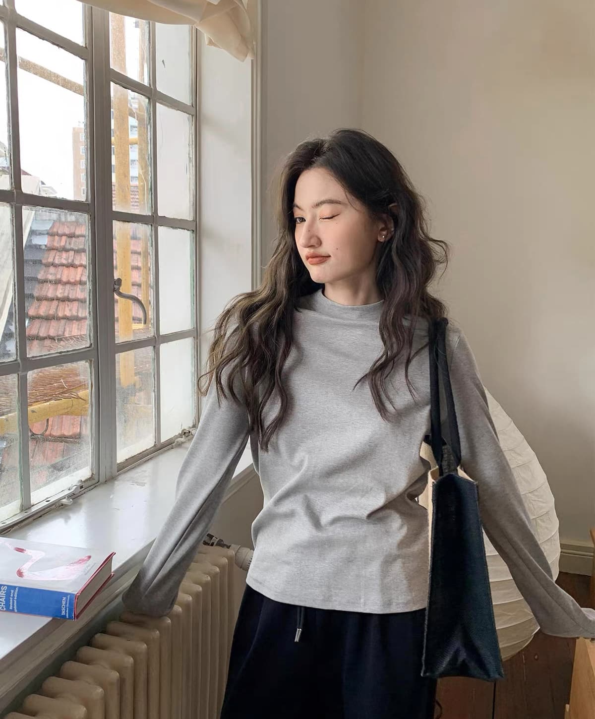 가을 겨울 새로운 수유 티셔츠 출산 후 달 마침표 프로 피부 부드러운 찹쌀 먹이주기 맨위 만나는 반하이넥 니트 스웨터 상세 이미지 1