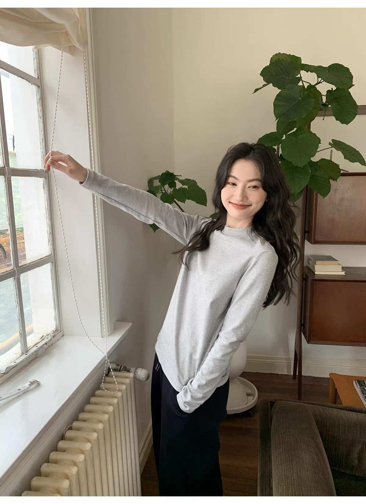 가을 겨울 새로운 수유 티셔츠 출산 후 달 마침표 프로 피부 부드러운 찹쌀 먹이주기 맨위 만나는 반하이넥 니트 스웨터 상세 이미지 4