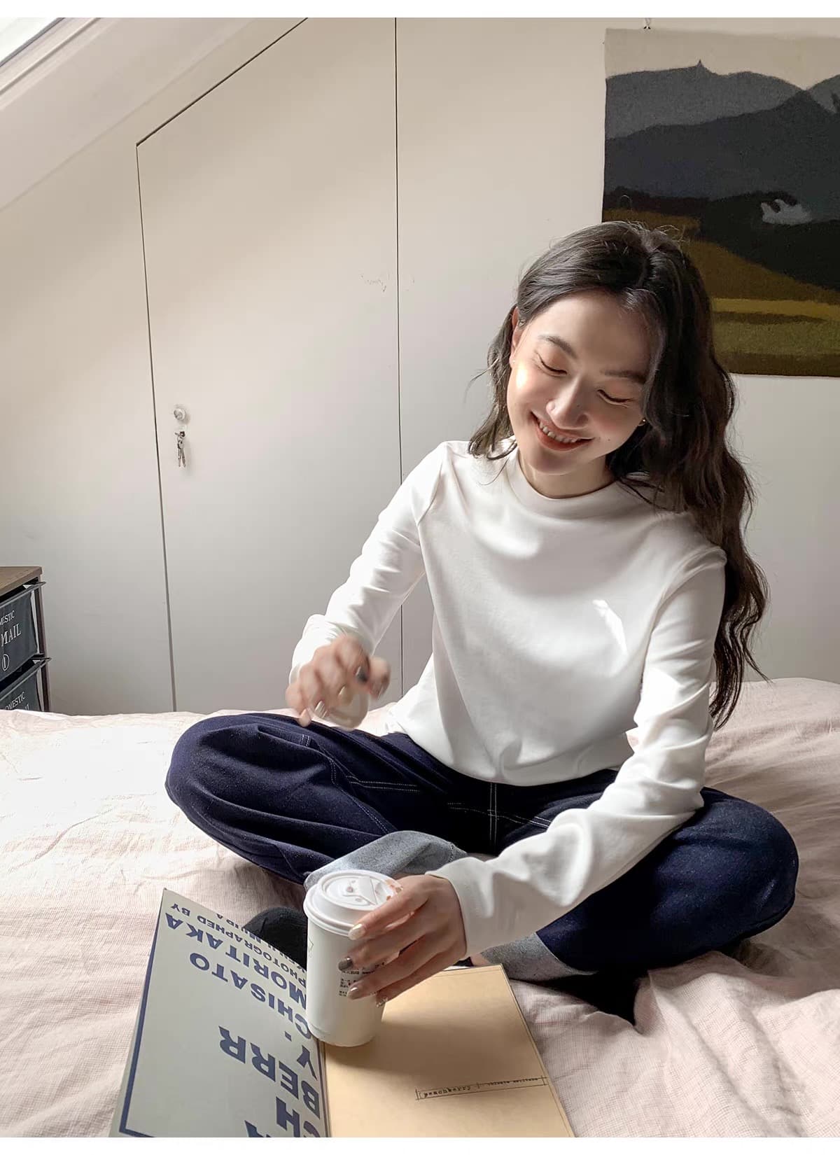 가을 겨울 새로운 수유 티셔츠 출산 후 달 마침표 프로 피부 부드러운 찹쌀 먹이주기 맨위 만나는 반하이넥 니트 스웨터 상세 이미지 11