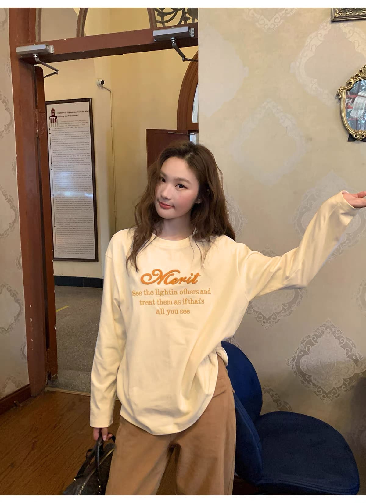가을 겨울 새로운 수유 티셔츠 출산 후 매운맛 엄마 순면 프로 피부 다용도 달 마침표 먹이주기 만나는 맨위 상세 이미지 10