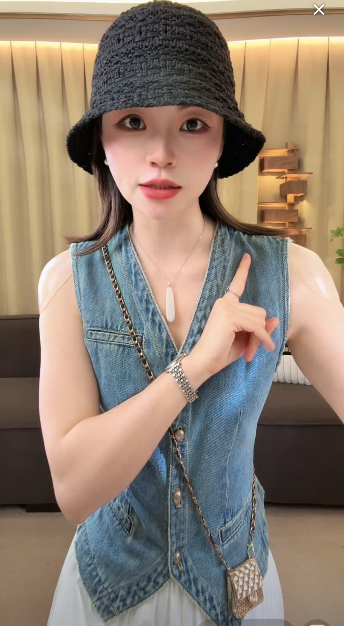 완료 조금 피카소 조끼 새로운 패션 마 오래된 레트로 데님 베스트 조끼 상세 이미지 5