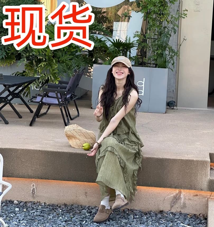 fe 한 물품 보여주기 섹션 모래 언덕 그것 꽃 헤일로 염색 예술 느긋한 디자인 센스 맨위 반 스커트 세트 이미지 2