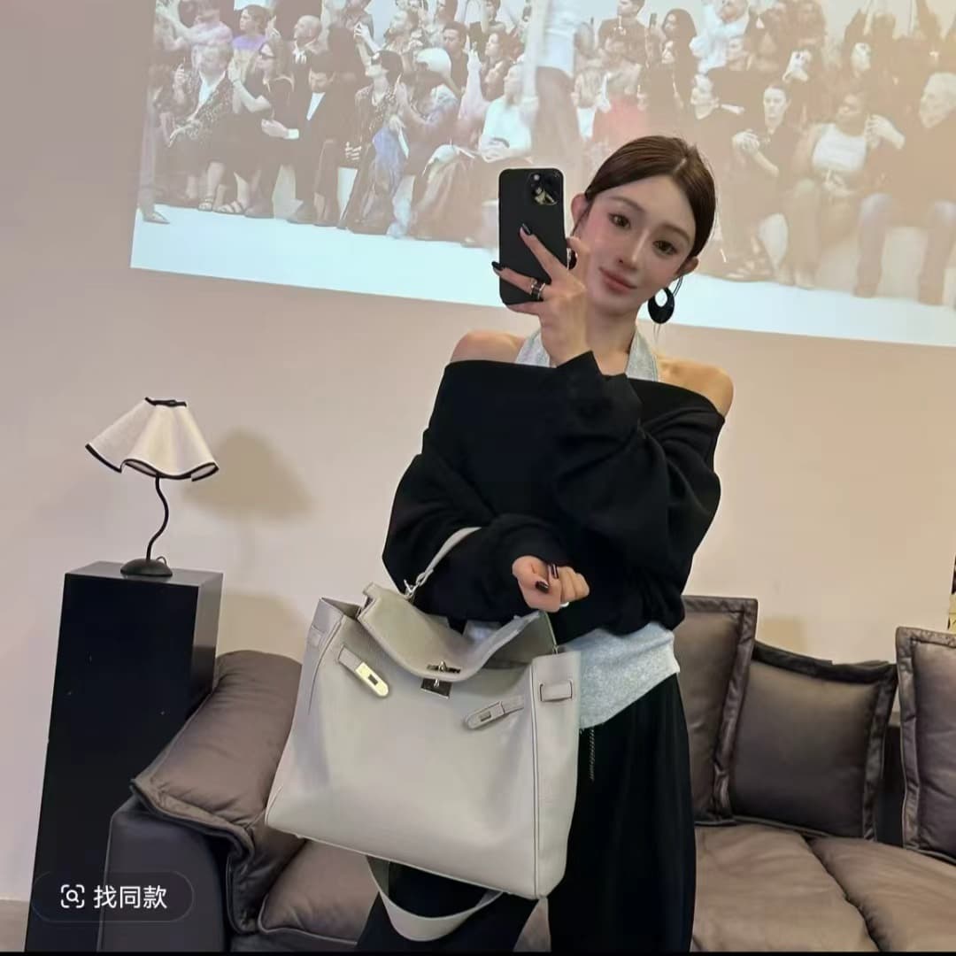 패션 외국 가스 스포츠 슈트 가을 행침 목 한 단어 오프숄더 후드티 와이드 레그 팬츠 캐주얼 슬림해 보이는 투피스 세트 상세 이미지 5