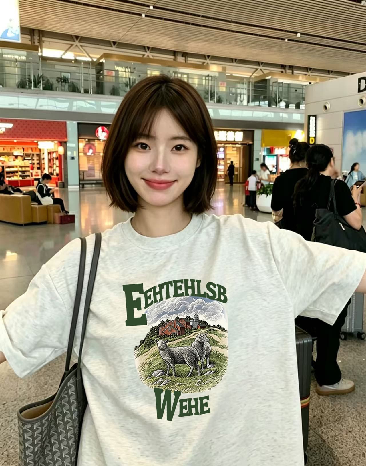 아메리칸 레트로 반팔 티셔츠 여성 2026 새로운 여름 ins 조수 브랜드 디자인 센스 프린트 루즈핏 맨위 서비스 상세 이미지 8