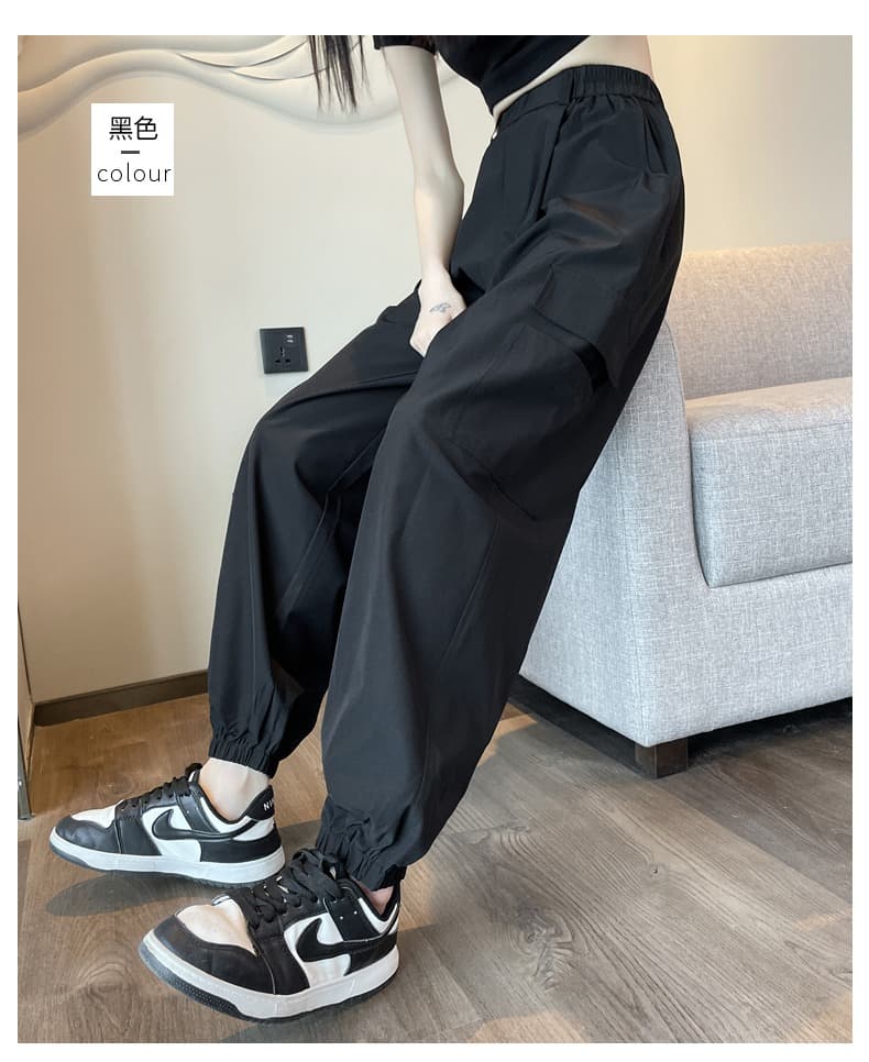 조거 워크웨어 팬츠 여름 얇은 스타일 2026 새로운 하이웨이스트 도루 센스 통기성 속도 건조한 바지 아메리칸 할란 운동 바지 상세 이미지 8
