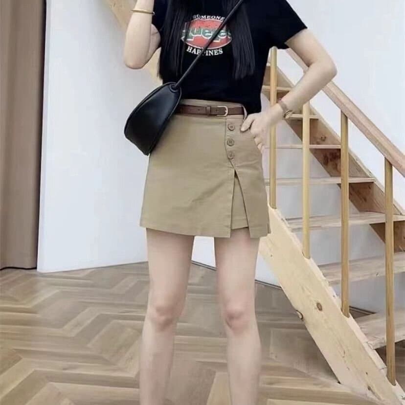 워크웨어 반바지 여성 여름 새로운 작은 키 넓은 다리 루즈핏 얇은 스타일 바지 ins 빅 사이즈 반신 스커트 바지 트렌디 상세 이미지 2