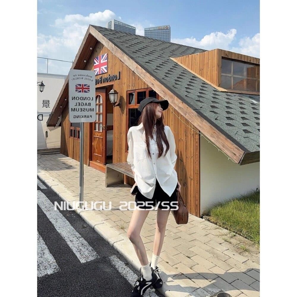 고급 센스 화이트 오래된 돈 바람 품격 긴팔 셔츠 여성 조기 가을 새로운 허리 수축 슬림해 보이는 작은 대중 셔츠 맨위 이미지 4