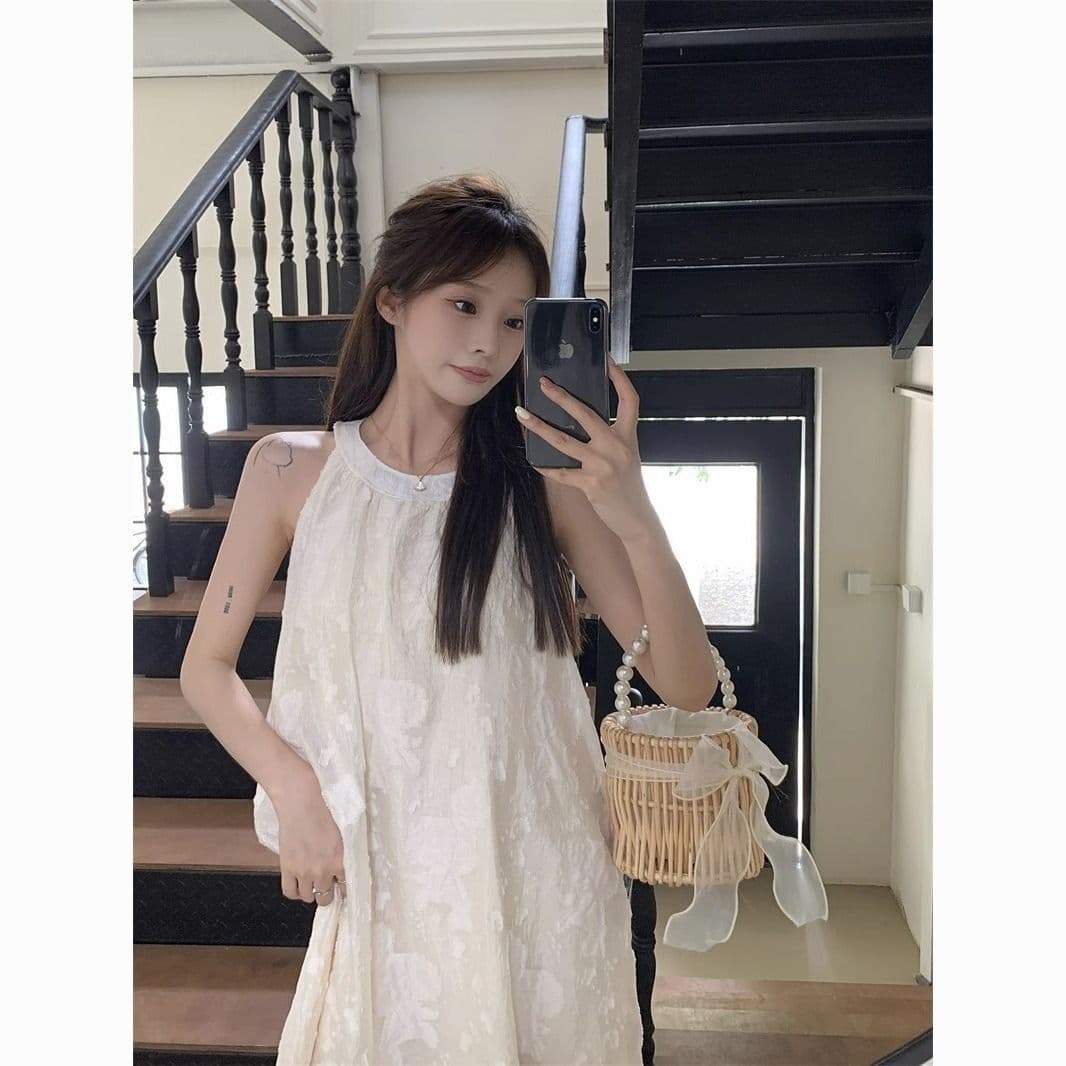 한 부서 행침 목 민소매 여성 드레스 여름 2026 새로운 고급 센스 자수 루즈핏 중간 길이 패션 치마 상세 이미지 7