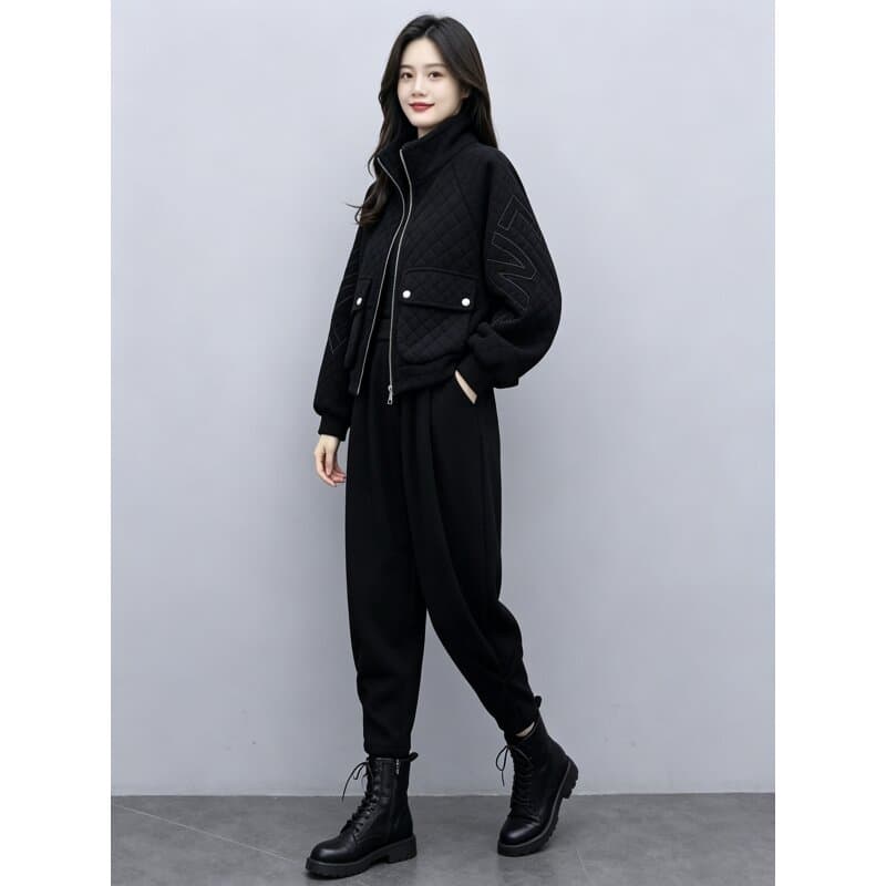유럽 역 가을 겨울 의류 2026 새로운 외국 가스 캐주얼 연령 감소 운동 패션 품격 긴 바지 투피스 슈트 여성 트렌디 상세 이미지 4