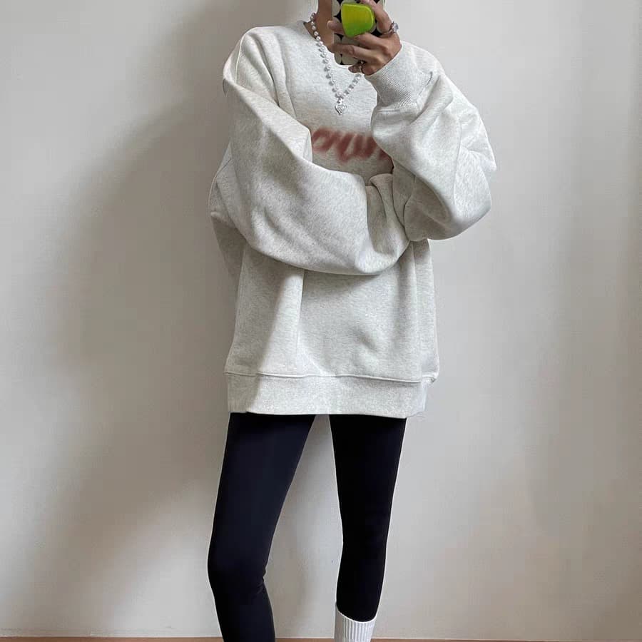 한국 스타일 chic 빅 사이즈 녹색 후드티 여성 튀김 거리 hiphop 조수 브랜드 털이 있고 두꺼운 긴팔 맨위 ins 가을 겨울 이미지 5