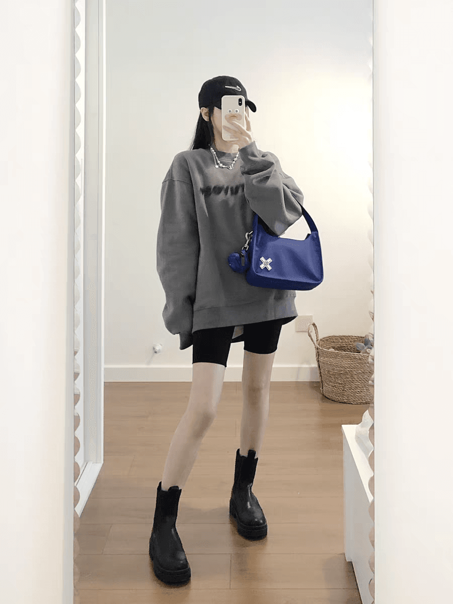 한국 스타일 chic 빅 사이즈 녹색 후드티 여성 튀김 거리 hiphop 조수 브랜드 털이 있고 두꺼운 긴팔 맨위 ins 가을 겨울 상세 이미지 4