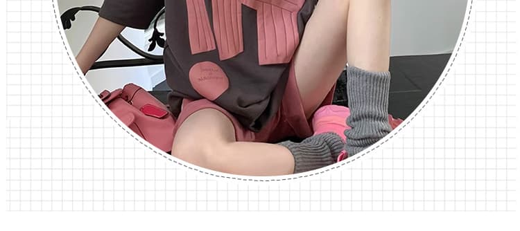 지금 지금 임산부 여름 나가라. 패션 외국 가스 세련된 작은 키 반팔 티셔츠 캐주얼 반바지 투피스 세트 여름 드레스 상세 이미지 4