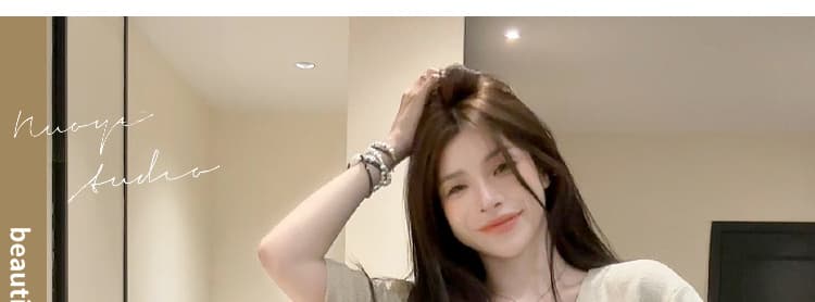 지금 지금 출산 착용 2026 여름 신제품 부드러운 느긋한 바람 반팔 맨위 넓은 다리 길이 바지 캐주얼 투피스 세트 상세 이미지 11