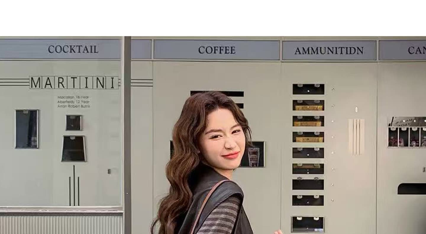 임산부 세트 2026 봄 가을 켜기 새로운 프랑스식 우아함 캐주얼 스트라이프 조끼 니트 원피스 가죽 재킷 베스트 2 세트 상세 이미지 40