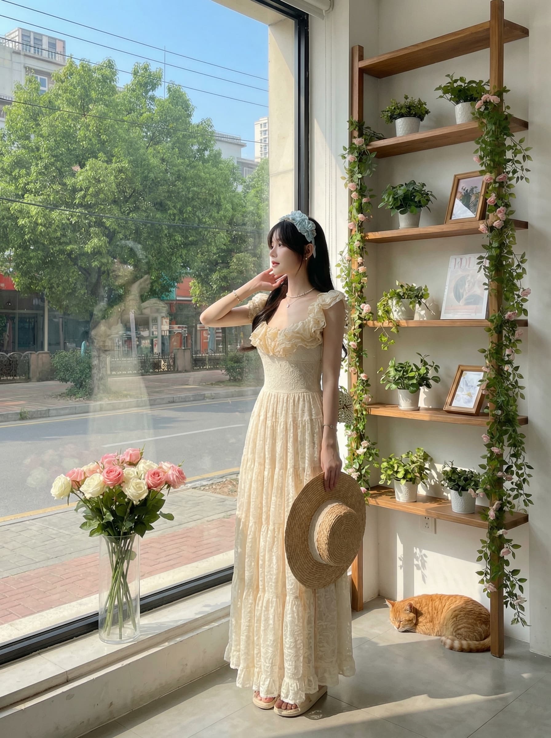 하나 달콤한 복숭아 yikett 거룩한 토리 니켈 무거운 작업 특대 사이즈 치마 슬립 꼬집기 허리 여성 드레스 휴가 치마 상세 이미지 2