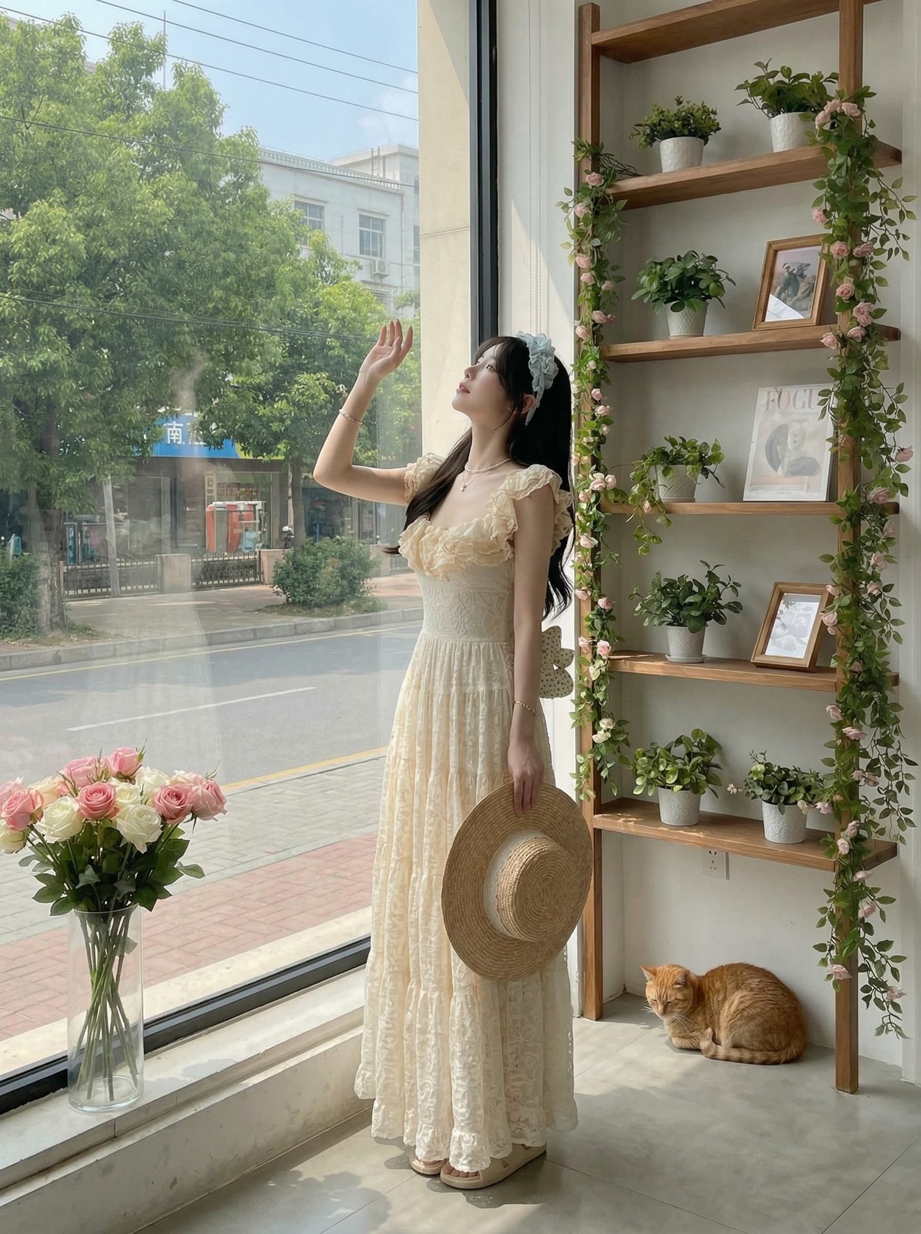 하나 달콤한 복숭아 yikett 거룩한 토리 니켈 무거운 작업 특대 사이즈 치마 슬립 꼬집기 허리 여성 드레스 휴가 치마 상세 이미지 3