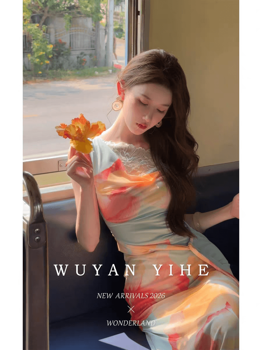 없음 연 하나 와우 ch Jiao 2026 잘 생긴 착용 가져 가라. 아름다운 아니요 명중 섹션 유화 헤일로 염색 프린트 리본 드레스 상세 이미지 16