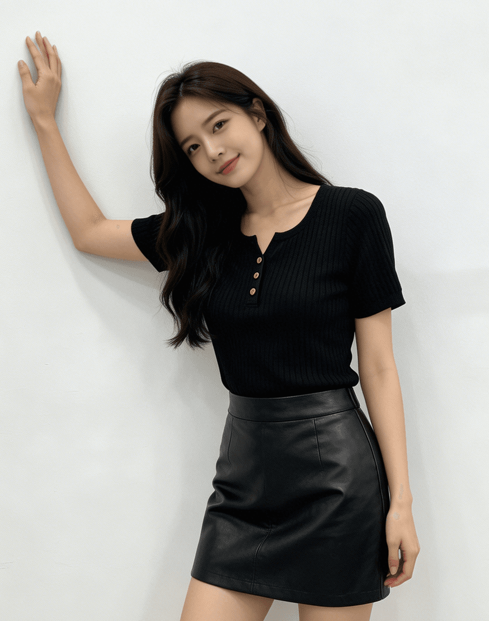 실사 한국 일상 단색 라운드 넥 니트 스웨터 반소매 반팔 맨위 여성 여름 새로운 티셔츠 상세 이미지 7
