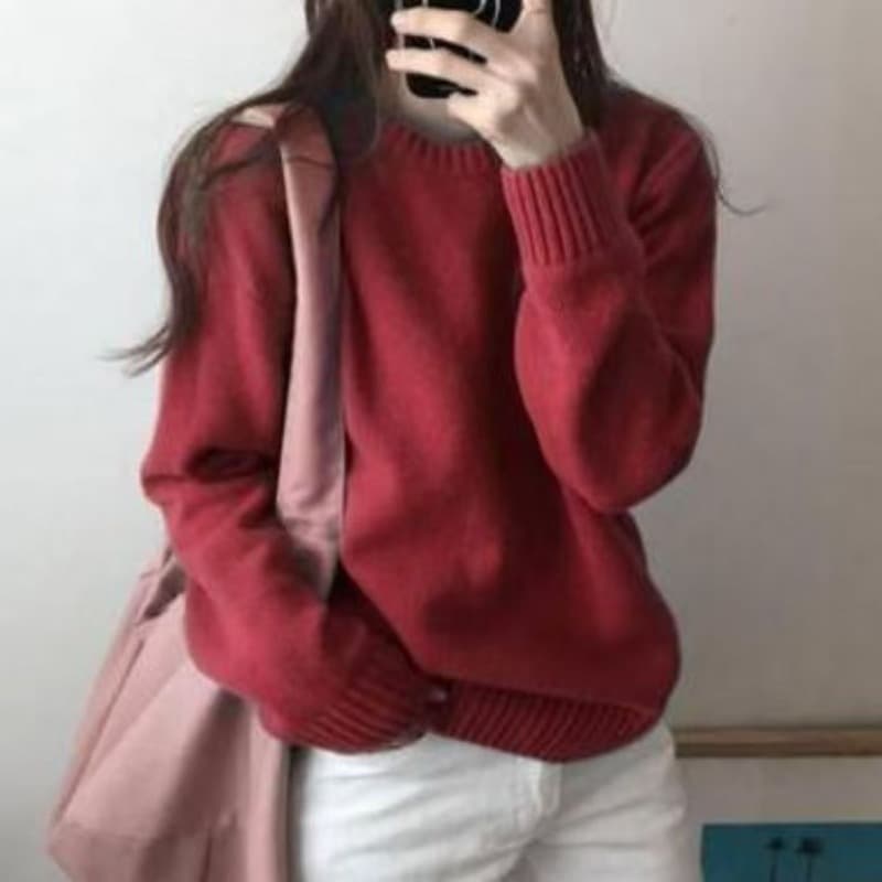 풀오버 스웨터 여자 가을 겨울 루즈핏 외출용 느긋한 바람 한국 스타일 2026 년 새로운 만나는 맨위 니트 스웨터 두꺼운