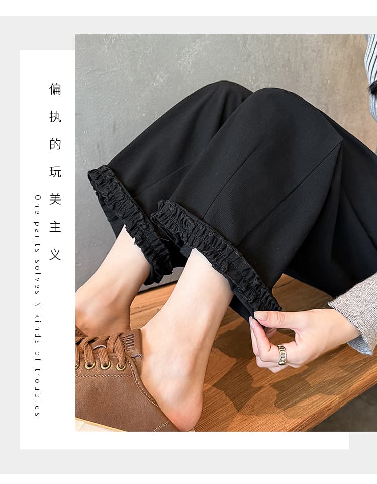 실사 워시 물 면 캐주얼 바지 여성 봄 여름 새로운 루즈핏 슬림해 보이는 캐주얼 레이스 할란 아빠 바지 여성 상세 이미지 31